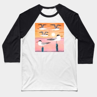 Caspian Terns at Sunset Baseball T-Shirt